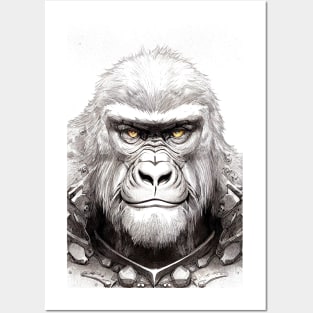 Gorilla Ape Wild Nature Illustration Line Epic Illustration Line Art Posters and Art